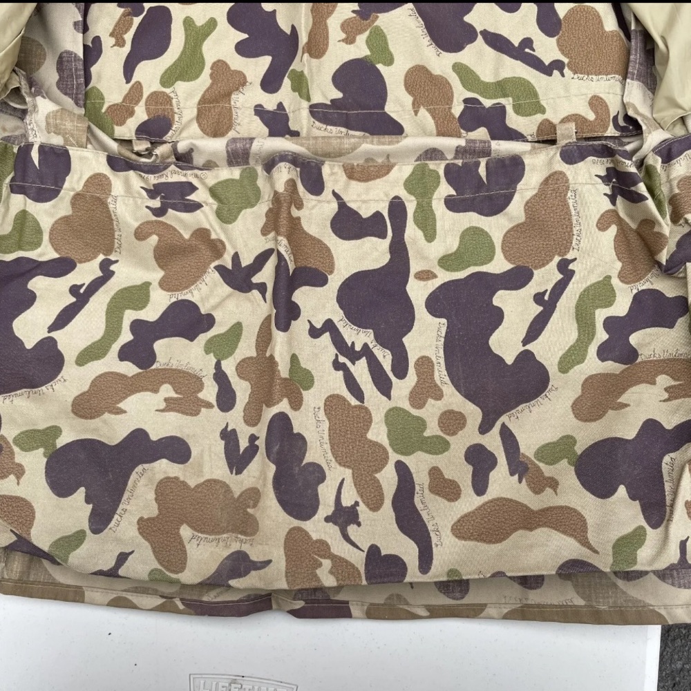 Bob Allen Ducks Unlimited Maynard Reese Hunting Coat Med Camo Jacket 1978 USA LH - Picture 12 of 16
